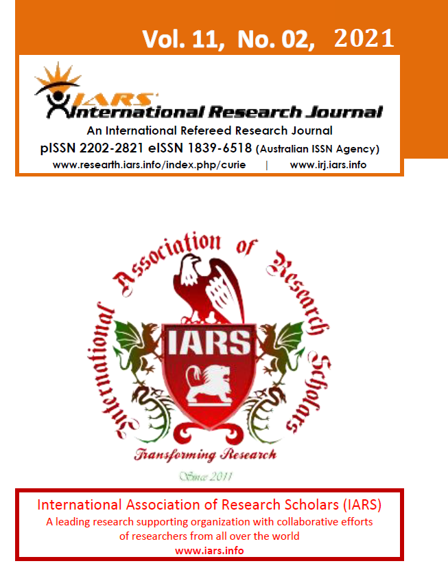 					View Vol. 11 No. 2 (2021): IARS' International Research Journal
				